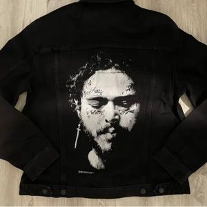 Post Malone Black Jean Jacket Posty Co H&M Limited Edition EUC